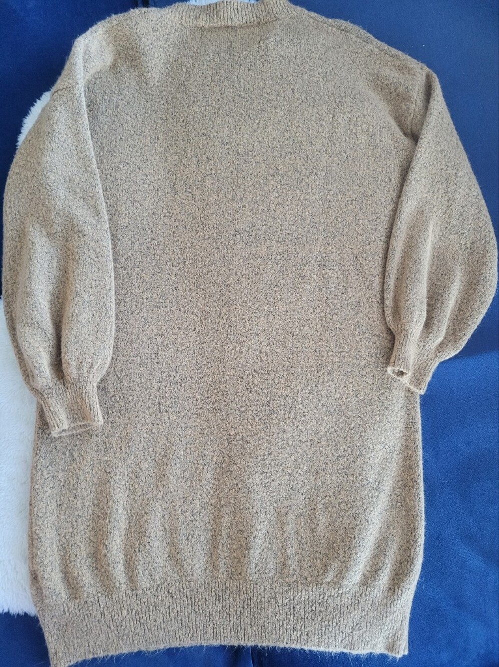 Dreamers By Debut Boucle Swester Dress in Tan Camel Sz S/M - Picture 2 of 6